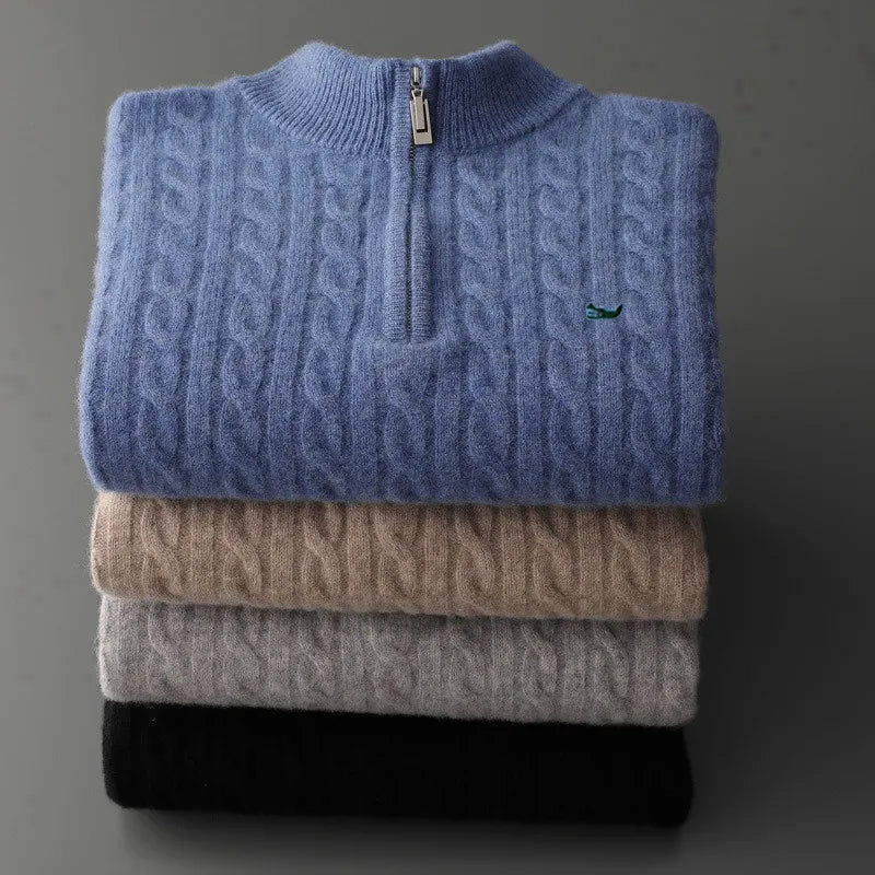 Tom Hollinger | Halbhoher Kragen Reißverschluss Strickpullover