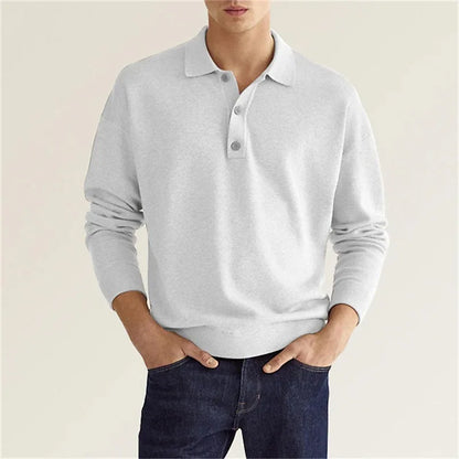 Callan | Men’s Long Sleeve Casual Knit Polo Shirt