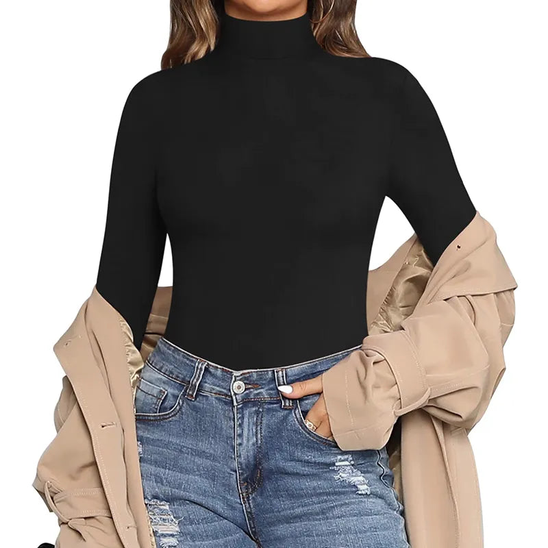 MOCK TURTLENECK LONG SLEEVE BODYSUIT