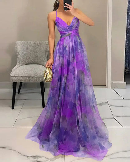 Giselle - Vestido Maxí Encantador con Estampado Floral