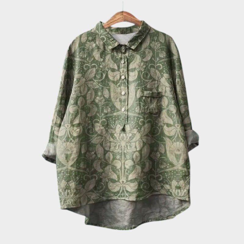 Mirda | Bluse mit floralem Print und Knopfleiste