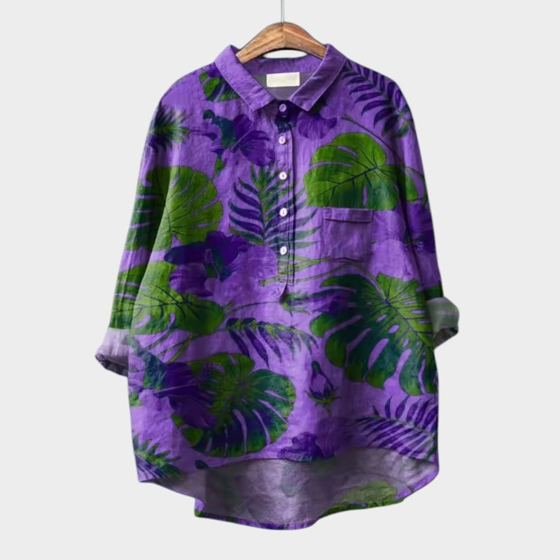 Mirda | Bluse mit floralem Print und Knopfleiste