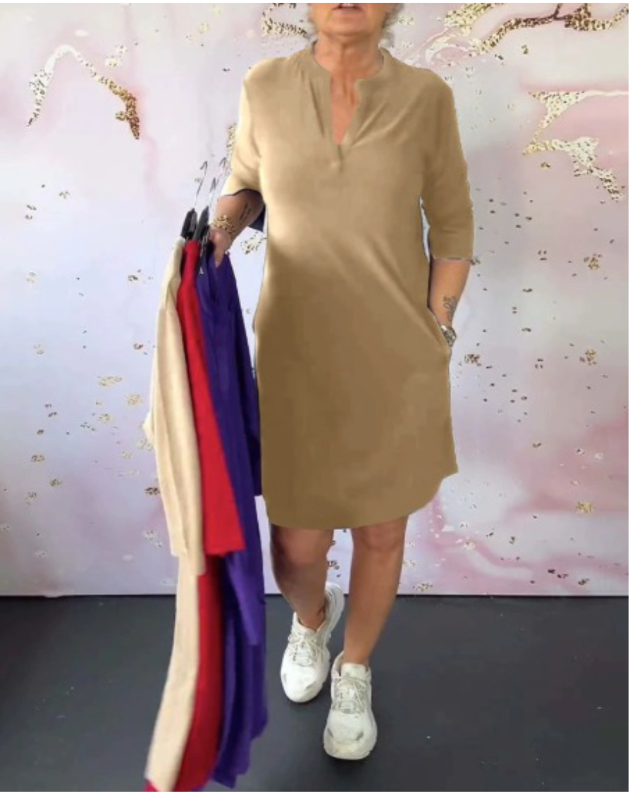 Lenka – Elegancka sukienka z dekoltem w serek na co dzień