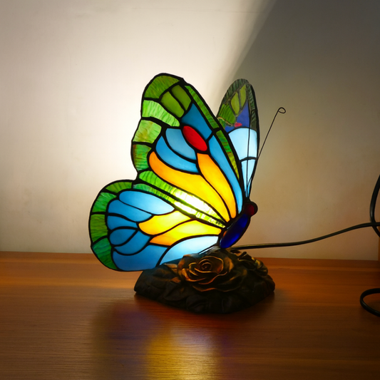 Lámpara Esculpida de Mariposa Azul