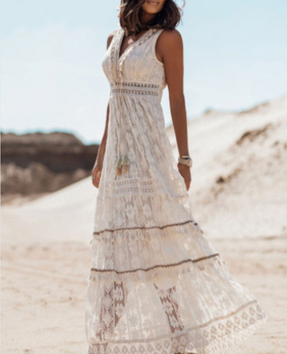 Damen Maxikleid Boho Elegant Sommer Freizeit