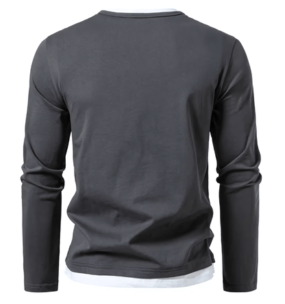 Alwin | Camiseta de manga larga premium de algodón peinado