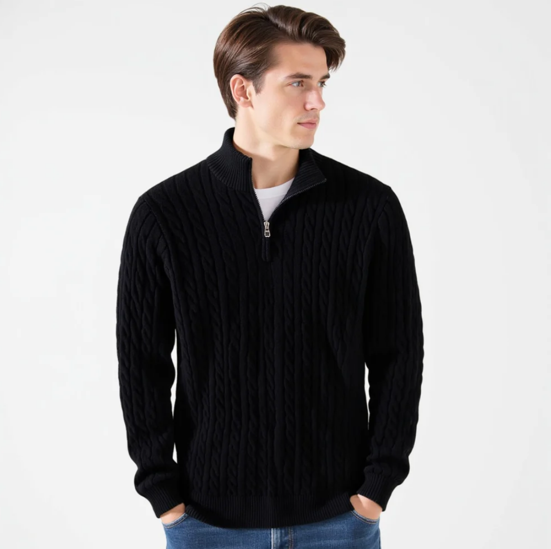 Preston Zipped Cable Sweater