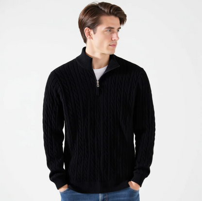 Preston Zipped Cable Sweater