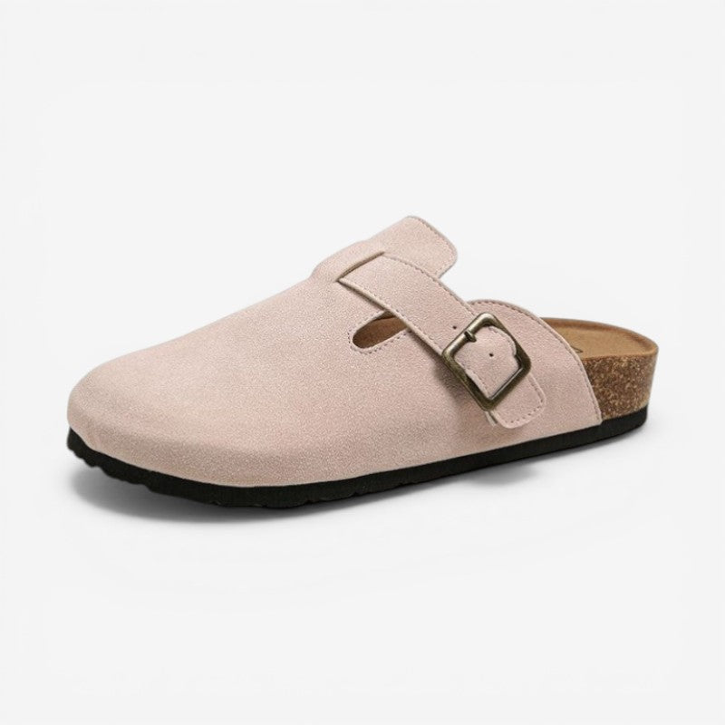Rosie – Halvåbne Slip-On Tøfler med Justerbar Spænde