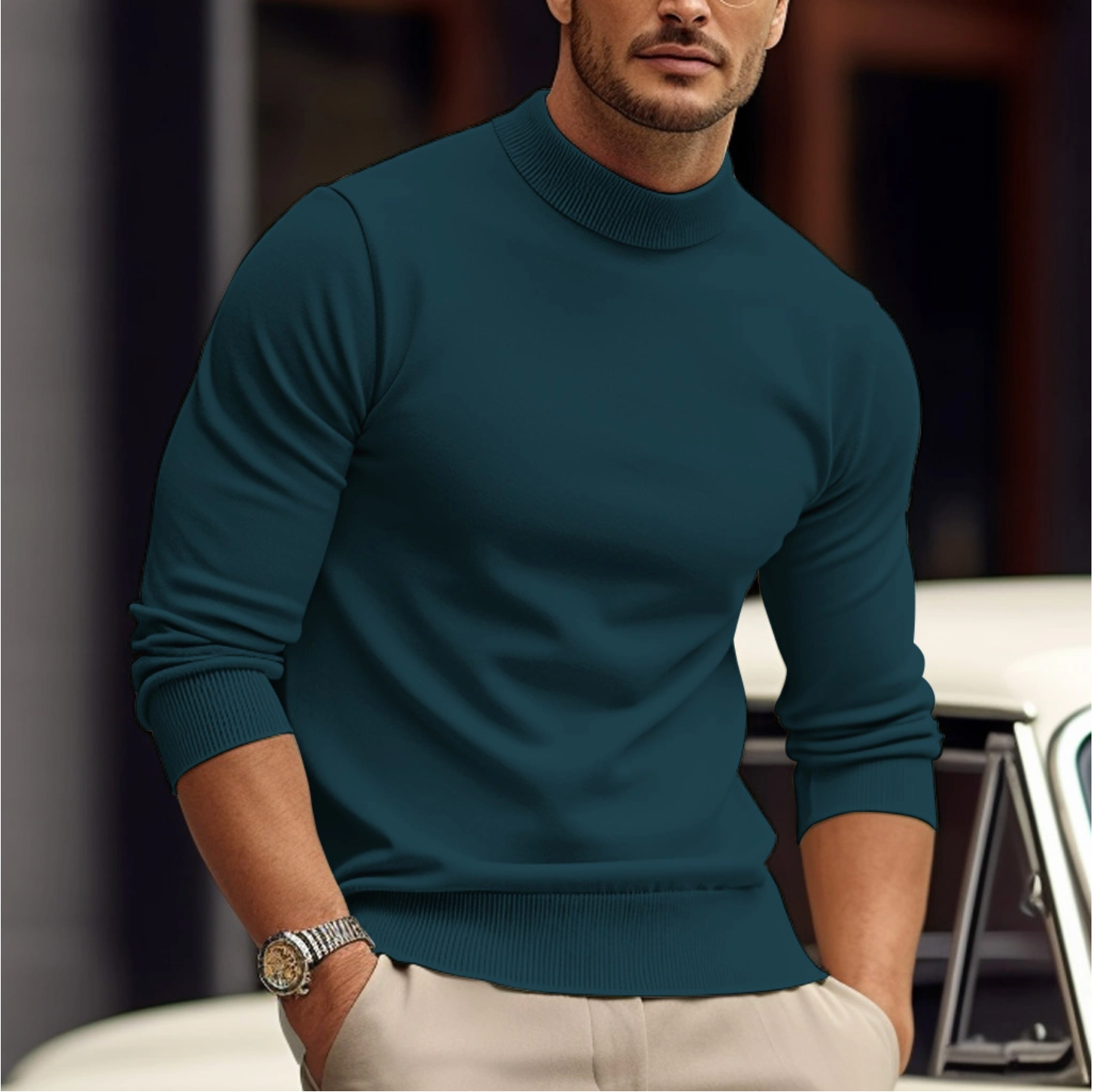 Men's sweater soft warm pullover casual winter style