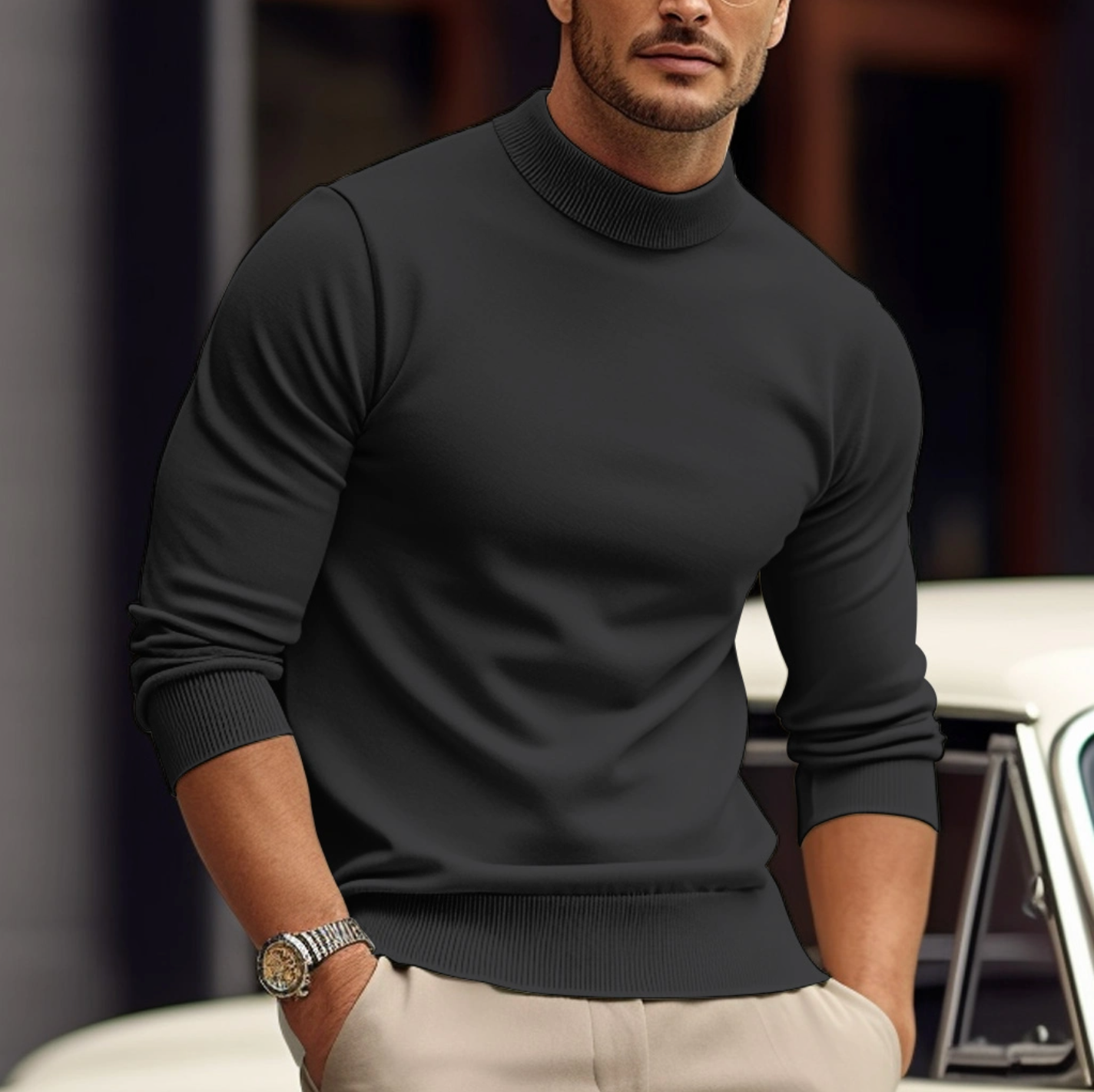 Men's sweater soft warm pullover casual winter style