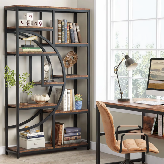 Industriële Boekenkast Hout Metaal 5 Niveaus Open Kast Display Rek | Restfield