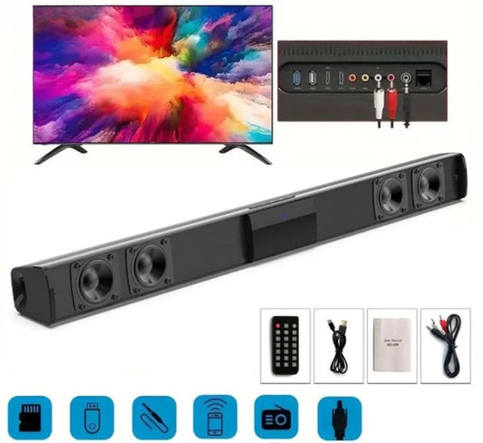 Kabelloses Bluetooth-Soundbar-Stereolautsprechersystem mit FM & USB – CineWave