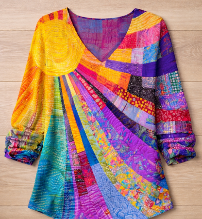 Ava | Vintage Sunburst Knit Shirt