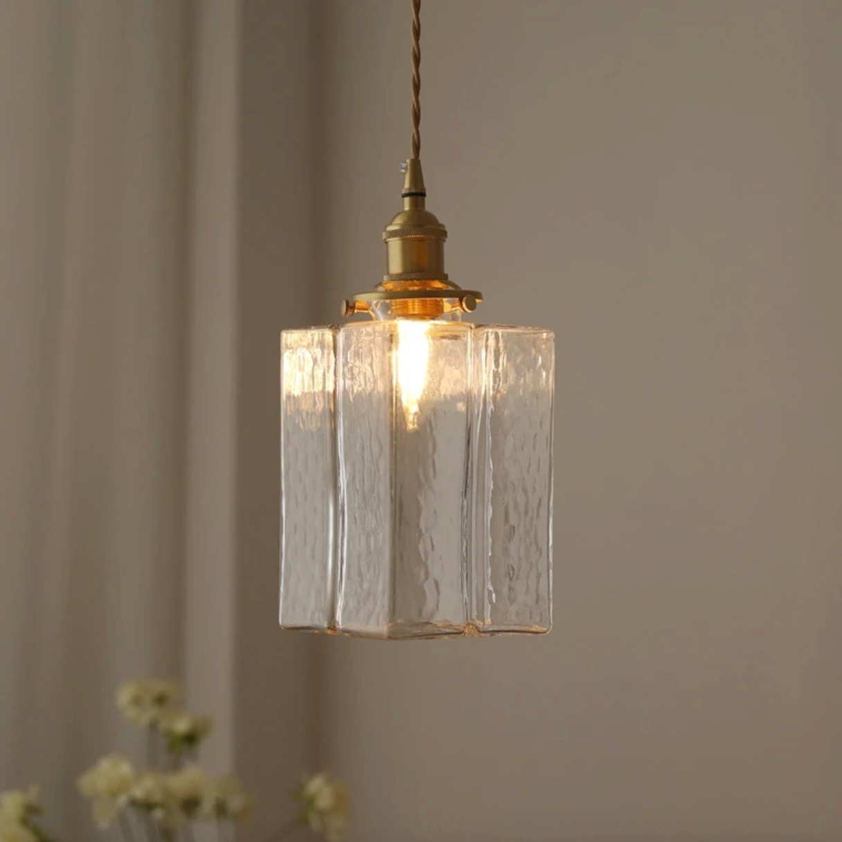 Oro Retro | Luxe Glazen Hanglamp – Gouden Accenten – Vintage Design