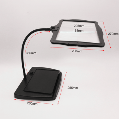 Magnifying Desk Lamp LED 12 in 3X Optical Magnifier Flexible Arm Bright Light for Crafting Reading Hands-Free Work | Thomler