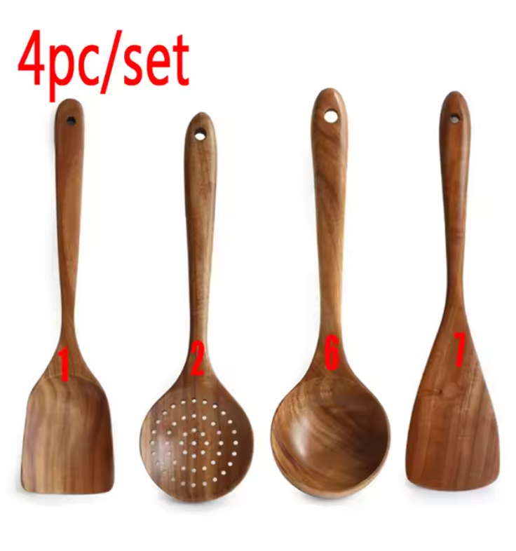 EcoWood – Luxuriöses Kochgeschirr-Set aus Holz mit Aufbewahrungseimer