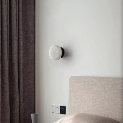 LuxRoyale Luxury Spanish Natural Marble Circular Wall Lamp