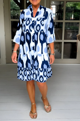 Zorifa | Stilvolles Boho-Kleid mit lockerem Fall und Muster-Mix