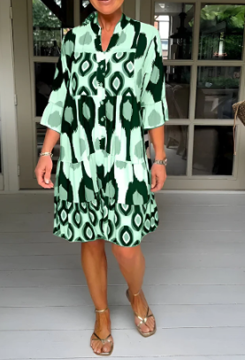 Zorifa | Stilvolles Boho-Kleid mit lockerem Fall und Muster-Mix