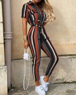 Velox - Retro jumpsuit met knopen en 70s vibes