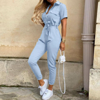 Velox - Retro jumpsuit met knopen en 70s vibes