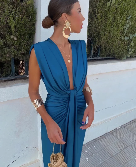 Isabelle - Party-Kleid mit tiefem V-Ausschnitt