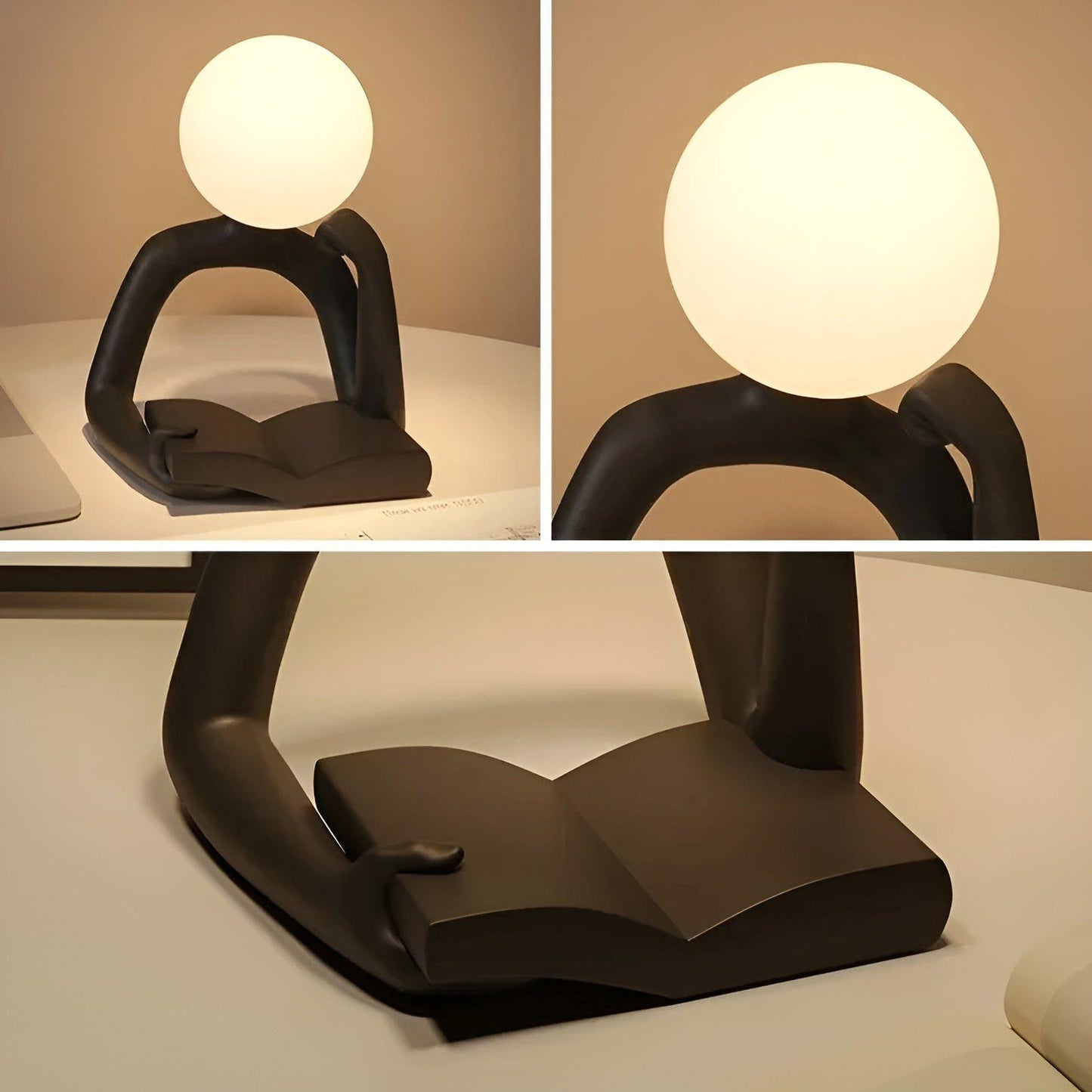 SculptGlow - Lampe de table de luxe à motif abstrait pour intérieurs élégants
