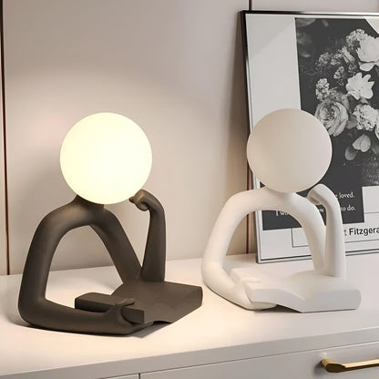 SculptGlow - Lampe de table de luxe à motif abstrait pour intérieurs élégants