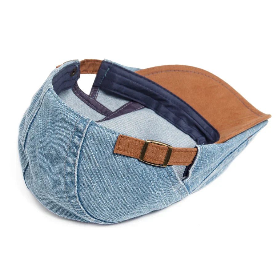 Ryland | Heren denim flatcap – casual newsboy-hoed
