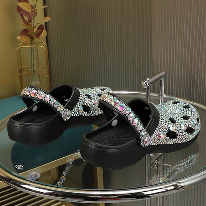 Kristallverzierte Sommer-Damenslipper aus EVA – Alviera