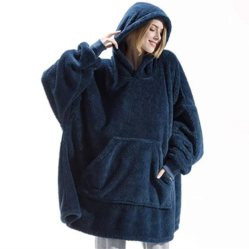 Oversized flanellfleece-tröja för damer och herrar – FleeceHaven