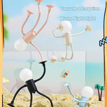 Versatile Small Humanoid Night Lights Changeable Shape Creative Fun Sportsman Table Lamps Button Battery Desk Lamps Ornament
