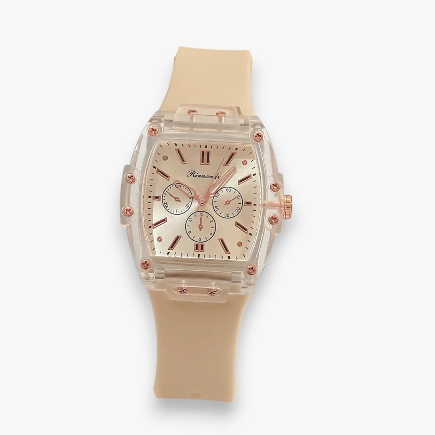 Orologio da donna e comodo con cinturino in silicone - Beige - cinturino donna ladies watch orologio orologio donna silicone watch watch for women watches women watch - Concept Palermo