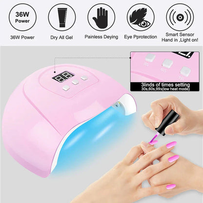 Gelnagellakset met UV-nagellamp Elektrische nagelboormachine Losweken Gelnagelset Basis- en toplaag Gellak Nagelgereedschapset Zorenza