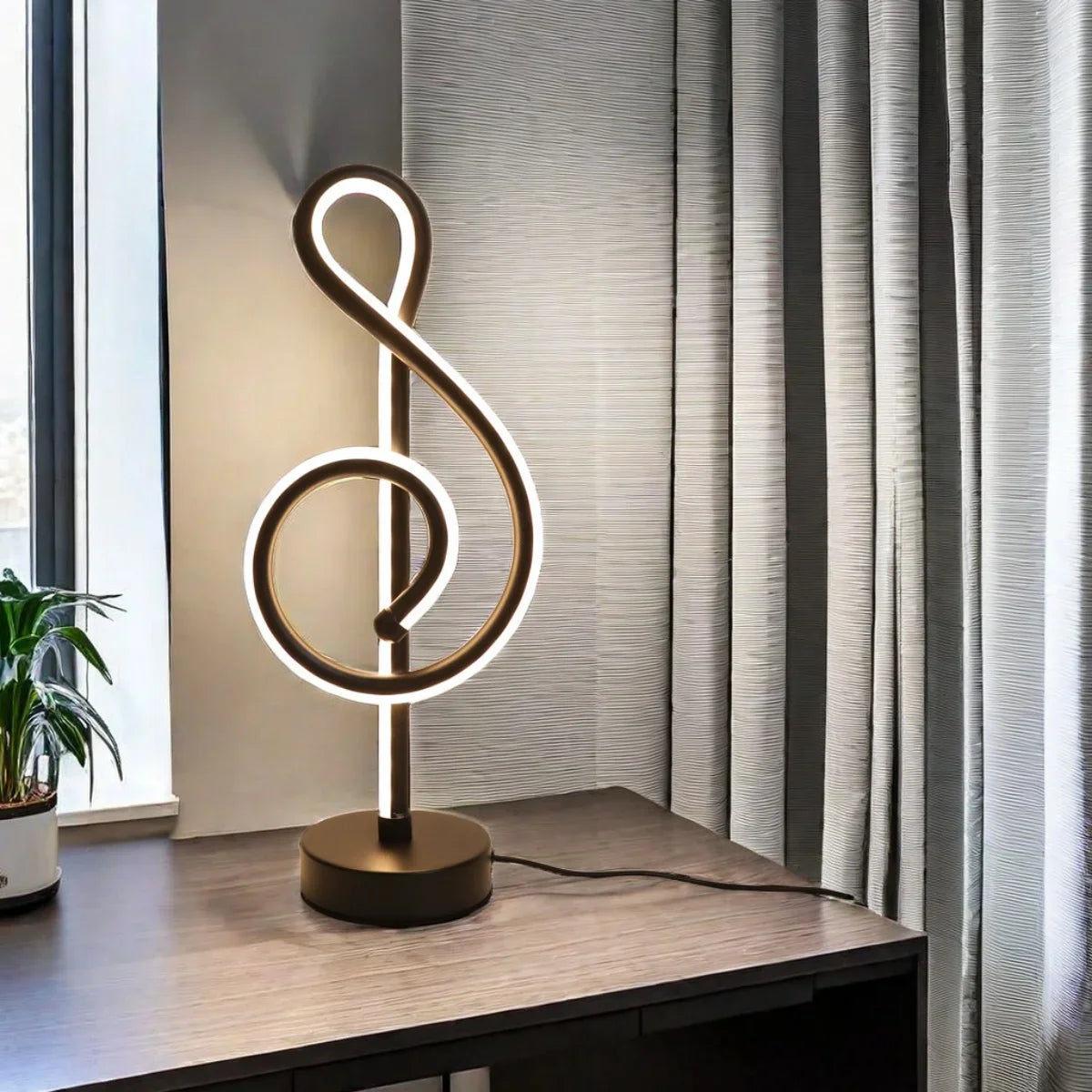 Notora - Creatieve Tafellamp in Muzieknootvorm met Traploze Dimming