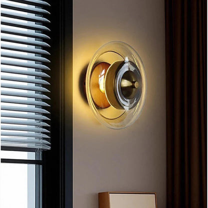 LuxRoyale Nordic Simple Round Gold-Toned Wall Light Circular LED Sconce