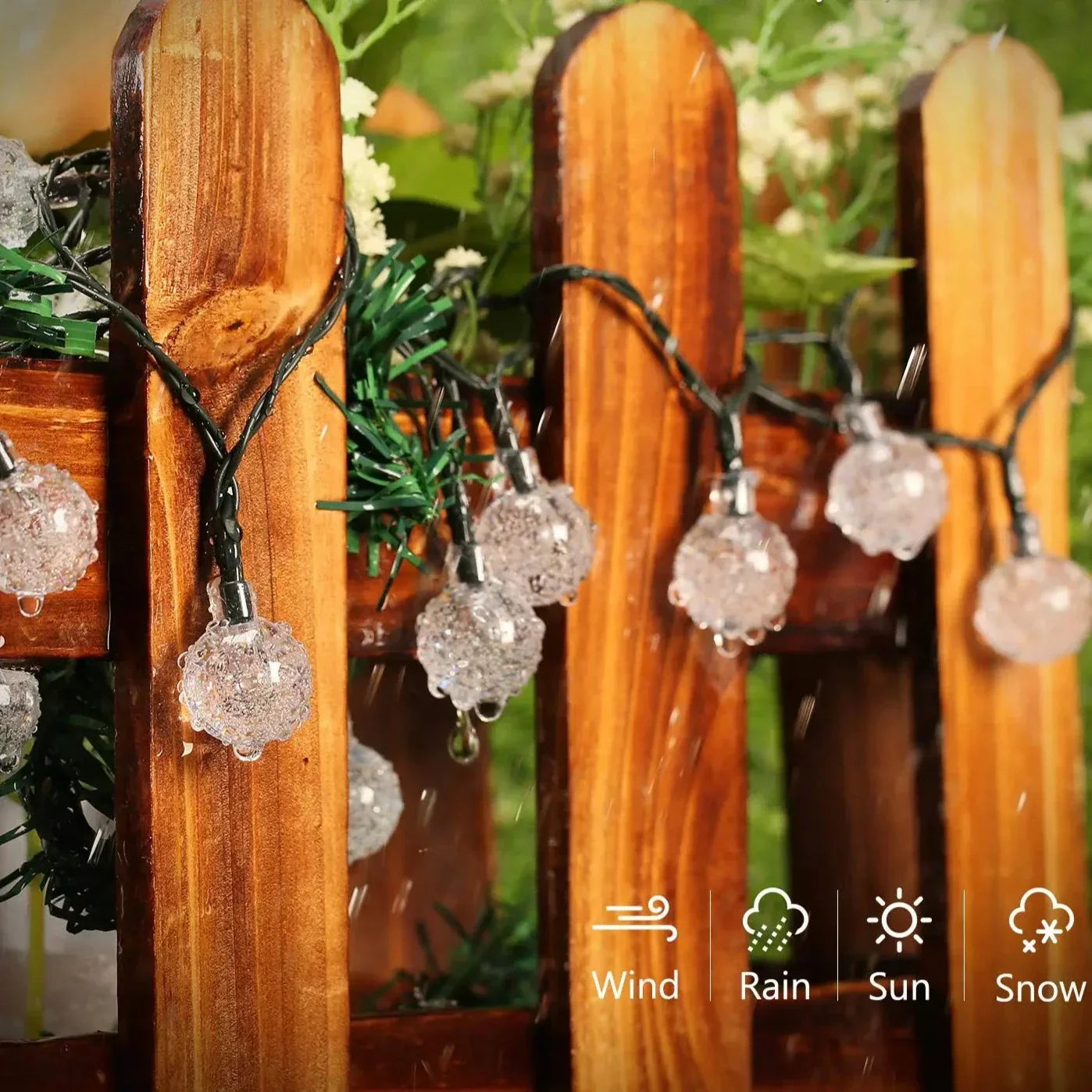 Outdoor Solar Twinkle String Lights 30 ft Soft Glow Garden Patio Yard Decorative | Thomler