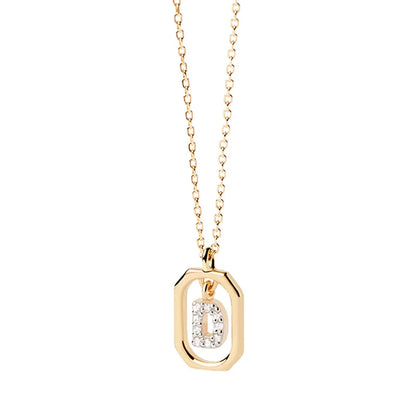 Collana Iniziale Personalizzata con Zirconi | Placcata in Oro – Ciondolo Lettera Alfabeto