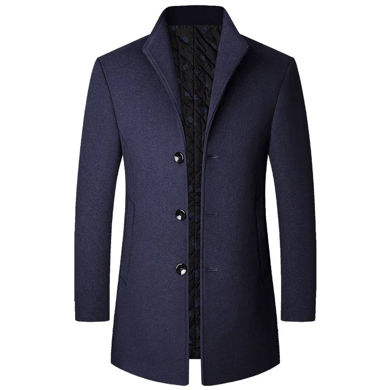 Lyle | Men Sophisticated Long Overcoat z Buttons