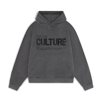 Sweat à capuche "For The Culture" avec détails en strass