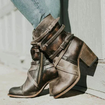 Women’s Retro Winter Boots – Warm Comfortable Suede Style Soft Lined Elegant Everyday Casual Footwear