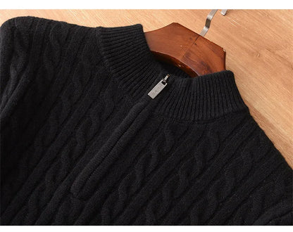 Tom Hollinger | Halbhoher Kragen Reißverschluss Strickpullover