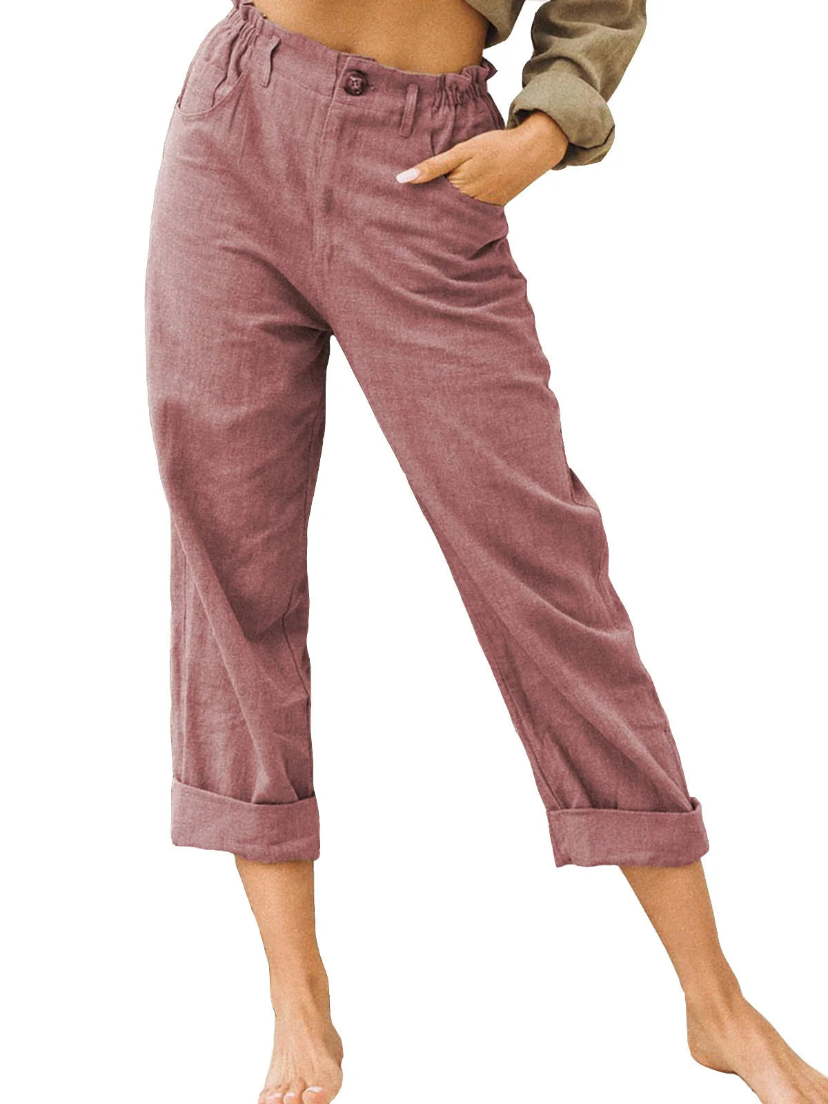 Amalia - Damen Baumwolle Cropped Hose