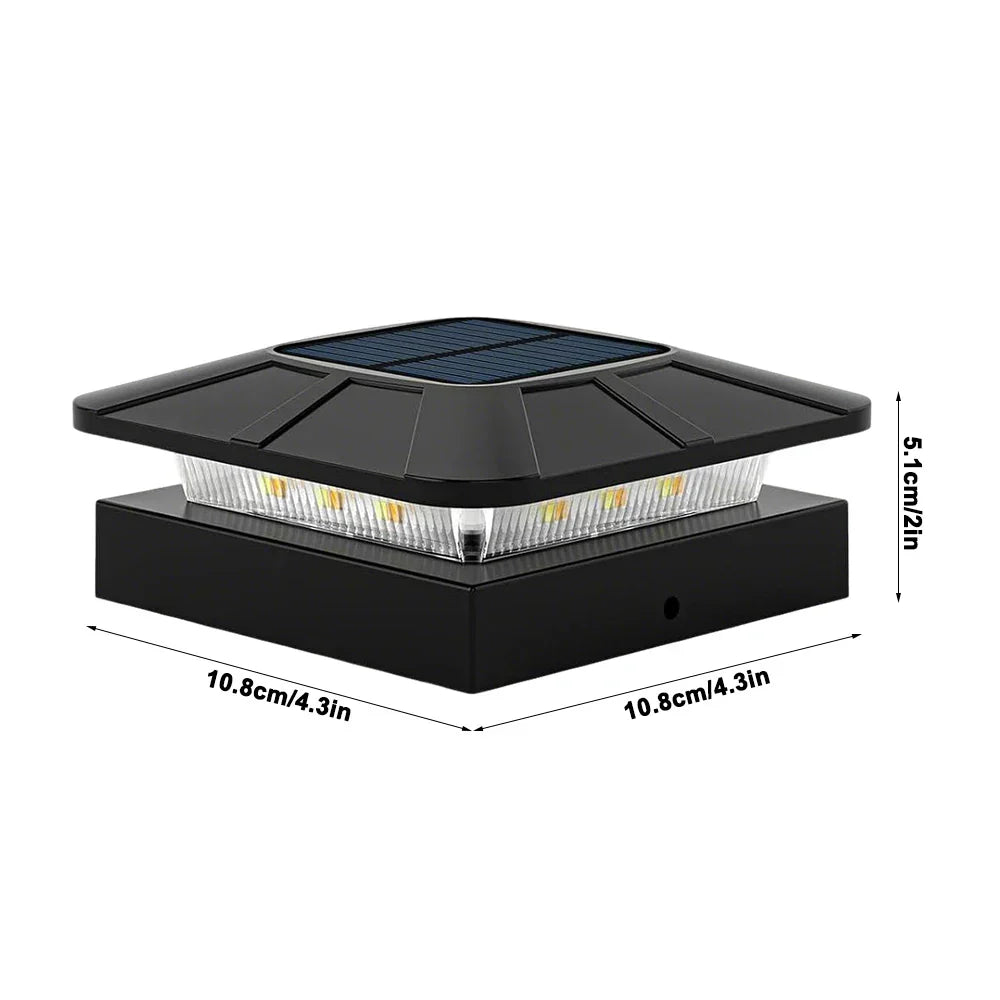 Solare Gartenpfostenlampe mit 3 Lichtmodi | IP65 Wetterfest | 18650 Akku