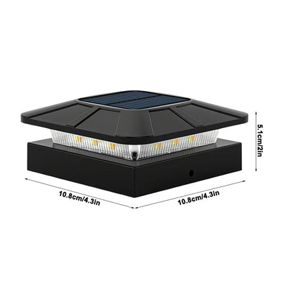 Solare Gartenpfostenlampe mit 3 Lichtmodi | IP65 Wetterfest | 18650 Akku