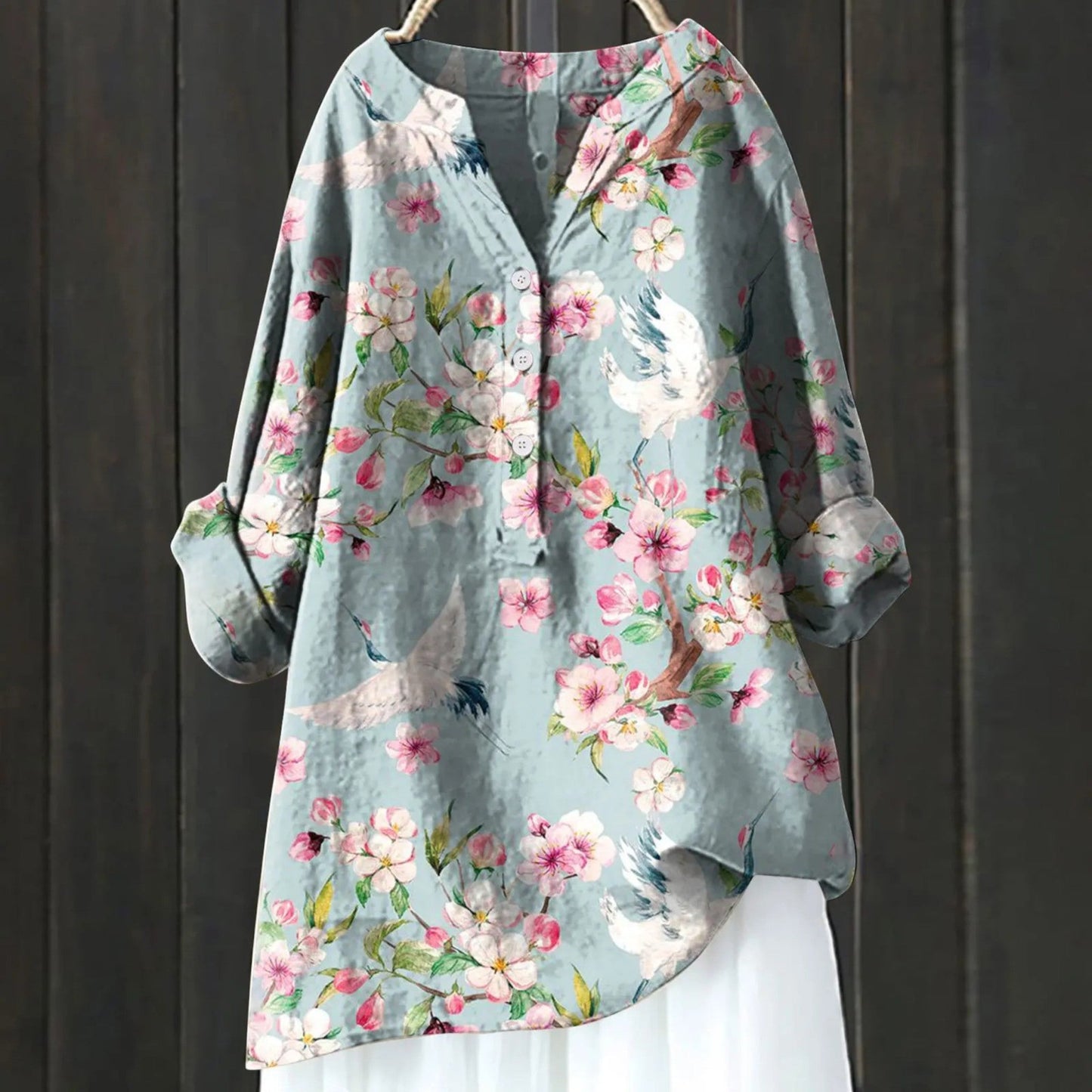 Coralie | Camicetta Floreale Con Scollo A V Da Donna | Manica Lunga