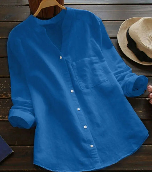 Duval Paris™ | Blouse unie à col en V