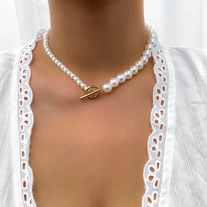 Pearl Heart OT Buckle  Necklace