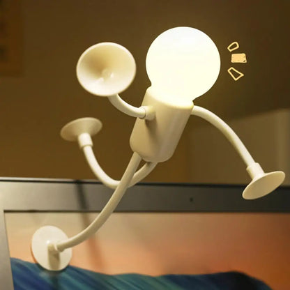 Versatile Small Humanoid Night Lights Changeable Shape Creative Fun Sportsman Table Lamps Button Battery Desk Lamps Ornament